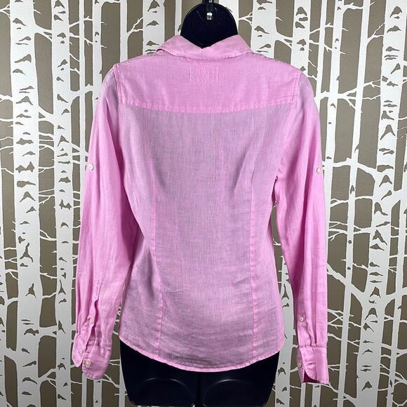Jachs Company Pink Linen Heavenly Button Front Shirt XS - Picture 2 of 6